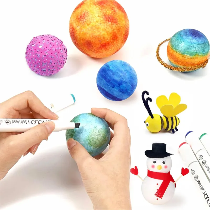Pack Of 9 Pcs Polystyrene Balls Diameter 2.4 cm Ideal For School Science Projects & Creative Modeling , Solar System Model , Christmas Ornaments , Snow Man (BSS0120)